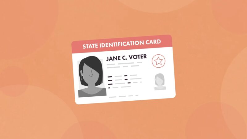 Cartoon Woman Voting ID